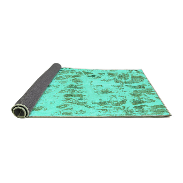 Sideview of Abstract Turquoise Modern Rug, abs967turq