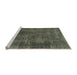 Sideview of Machine Washable Abstract Army Green Rug, wshabs968