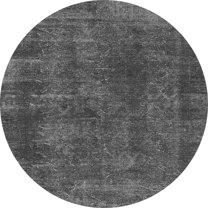 Round Machine Washable Abstract Gray Modern Rug, wshabs968gry