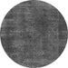 Round Machine Washable Abstract Gray Modern Rug, wshabs968gry