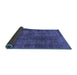 Sideview of Abstract Blue Modern Rug, abs968blu