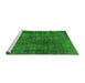 Sideview of Machine Washable Abstract Green Modern Area Rugs, wshabs968grn