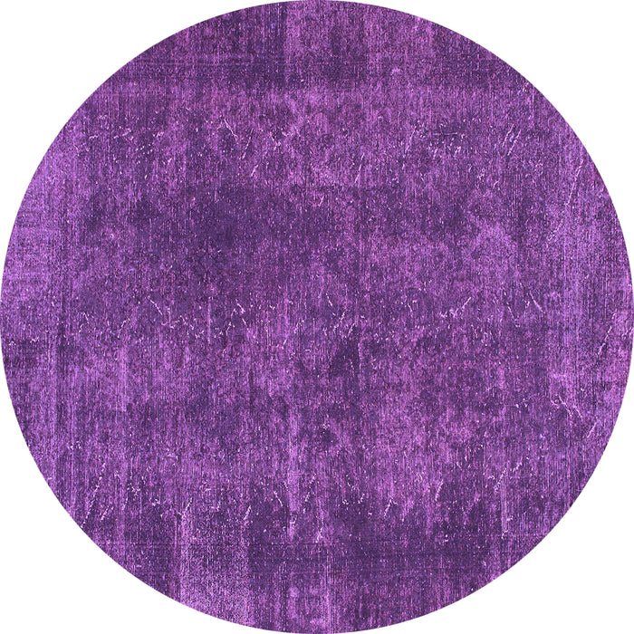 Round Machine Washable Abstract Purple Modern Area Rugs, wshabs968pur