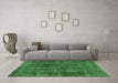 Machine Washable Abstract Emerald Green Modern Area Rugs in a Living Room,, wshabs968emgrn