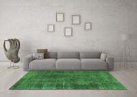 Machine Washable Abstract Emerald Green Modern Rug, wshabs968emgrn