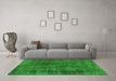 Machine Washable Abstract Green Modern Area Rugs in a Living Room,, wshabs968grn