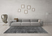 Machine Washable Abstract Gray Modern Rug in a Living Room,, wshabs968gry