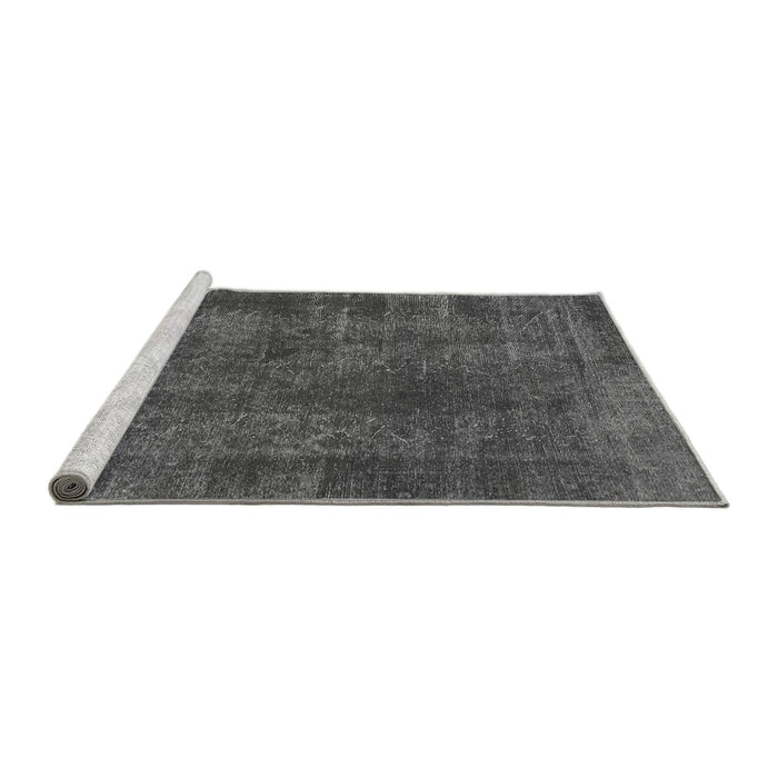 Sideview of Machine Washable Abstract Gray Modern Rug, wshabs968gry