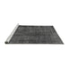 Sideview of Machine Washable Abstract Gray Modern Rug, wshabs968gry