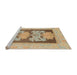 Sideview of Machine Washable Abstract Bronze Brown Rug, wshabs969