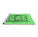 Sideview of Machine Washable Abstract Emerald Green Modern Area Rugs, wshabs969emgrn