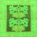 Square Machine Washable Abstract Green Modern Area Rugs, wshabs969grn