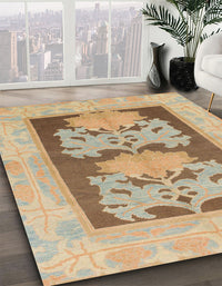 Abstract Bronze Brown Modern Rug, abs969