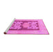 Sideview of Machine Washable Abstract Pink Modern Rug, wshabs969pnk