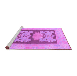 Sideview of Machine Washable Abstract Purple Modern Area Rugs, wshabs969pur