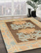 Abstract Bronze Brown Modern Rug in Family Room, abs969