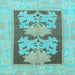 Square Abstract Light Blue Modern Rug, abs969lblu