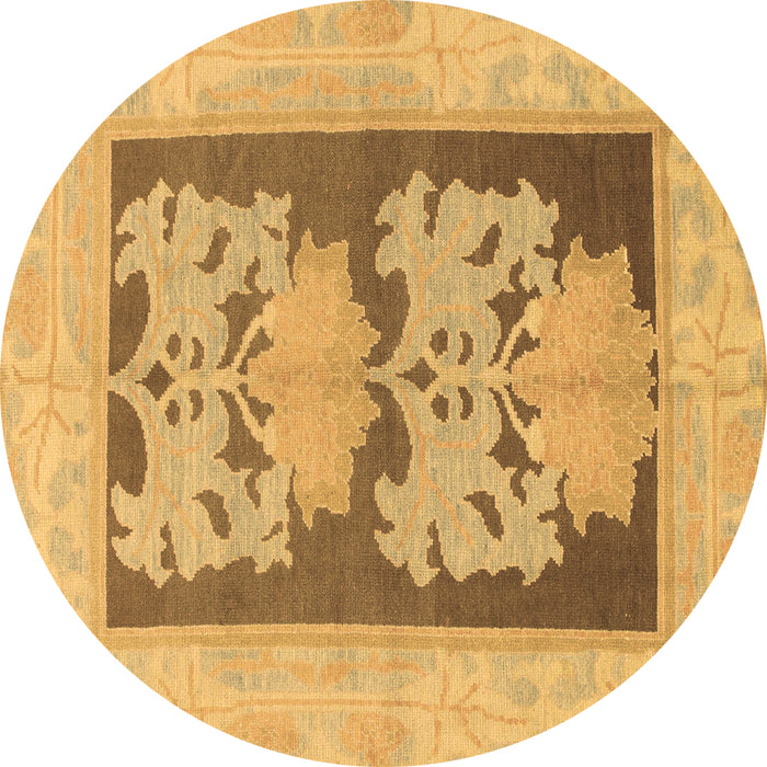 Round Machine Washable Abstract Brown Modern Rug, wshabs969brn