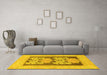 Machine Washable Abstract Yellow Modern Rug in a Living Room, wshabs969yw