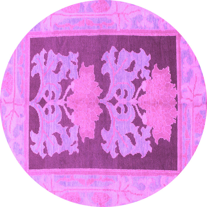 Round Abstract Purple Modern Rug, abs969pur