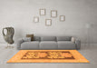 Machine Washable Abstract Orange Modern Area Rugs in a Living Room, wshabs969org