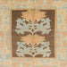 Square Abstract Bronze Brown Modern Rug, abs969