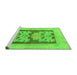 Sideview of Machine Washable Abstract Green Modern Area Rugs, wshabs969grn