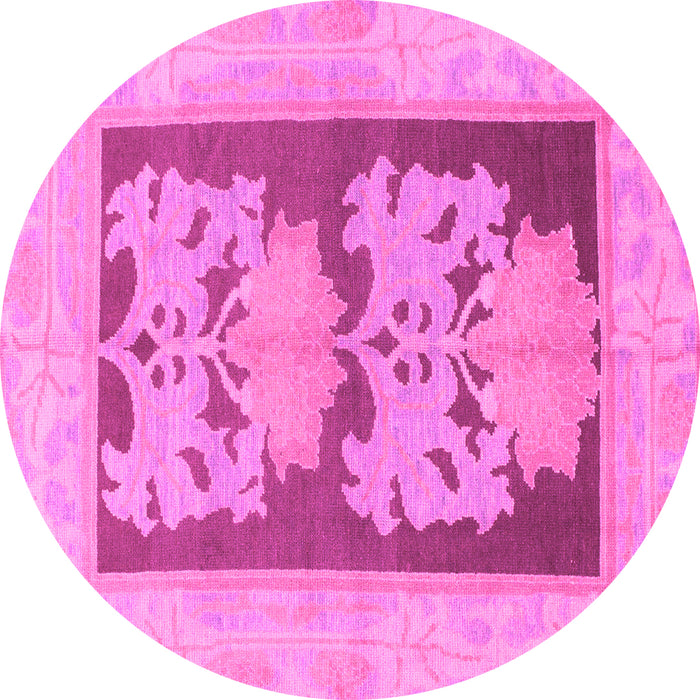 Round Abstract Pink Modern Rug, abs969pnk