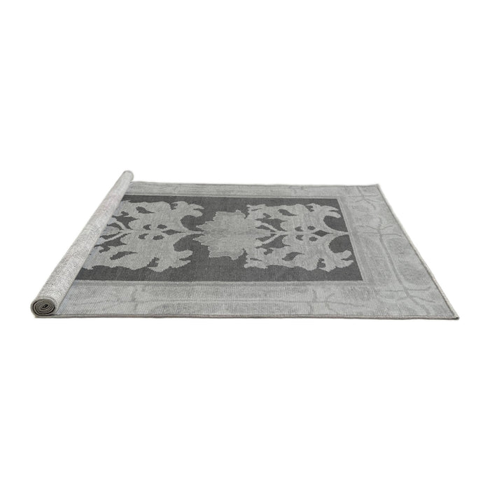 Sideview of Machine Washable Abstract Gray Modern Rug, wshabs969gry