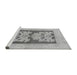 Sideview of Machine Washable Abstract Gray Modern Rug, wshabs969gry