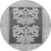 Round Abstract Gray Modern Rug, abs969gry