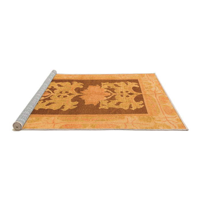 Sideview of Machine Washable Abstract Orange Modern Area Rugs, wshabs969org