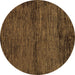 Round Machine Washable Abstract Brown Modern Rug, wshabs96brn