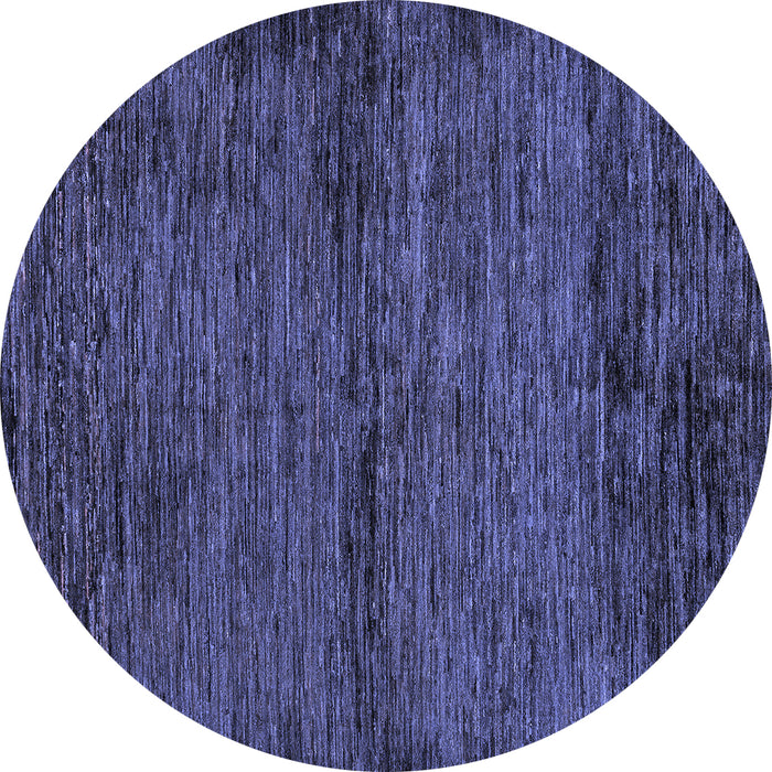 Round Abstract Blue Modern Rug, abs96blu