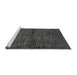 Sideview of Machine Washable Abstract Gray Modern Rug, wshabs96gry