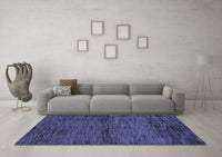 Machine Washable Abstract Blue Modern Rug, wshabs96blu