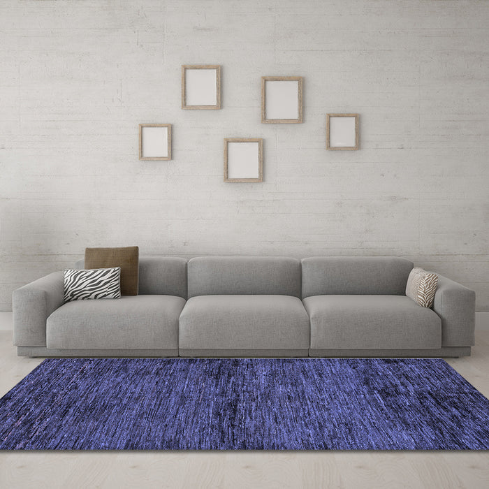 Machine Washable Abstract Blue Modern Rug in a Living Room, wshabs96blu