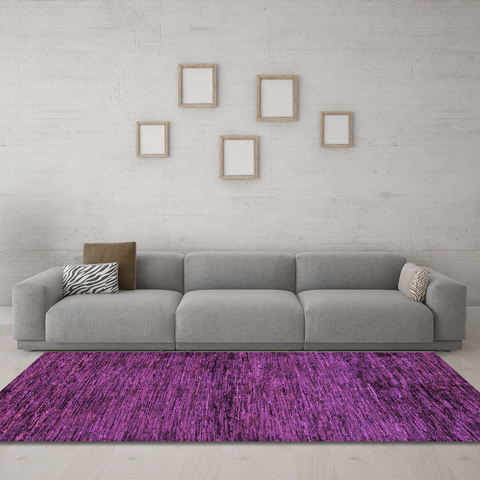 Machine Washable Abstract Purple Modern Area Rugs in a Living Room, wshabs96pur