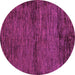 Round Machine Washable Abstract Pink Modern Rug, wshabs96pnk