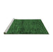 Sideview of Machine Washable Abstract Emerald Green Modern Area Rugs, wshabs96emgrn