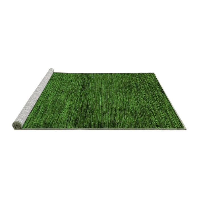 Sideview of Machine Washable Abstract Green Modern Area Rugs, wshabs96grn
