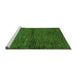 Sideview of Machine Washable Abstract Green Modern Area Rugs, wshabs96grn