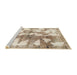 Sideview of Machine Washable Abstract Dark Almond Brown Rug, wshabs970