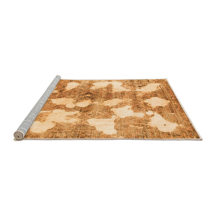 Sideview of Machine Washable Abstract Orange Modern Area Rugs, wshabs970org