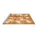 Sideview of Machine Washable Abstract Orange Modern Area Rugs, wshabs970org