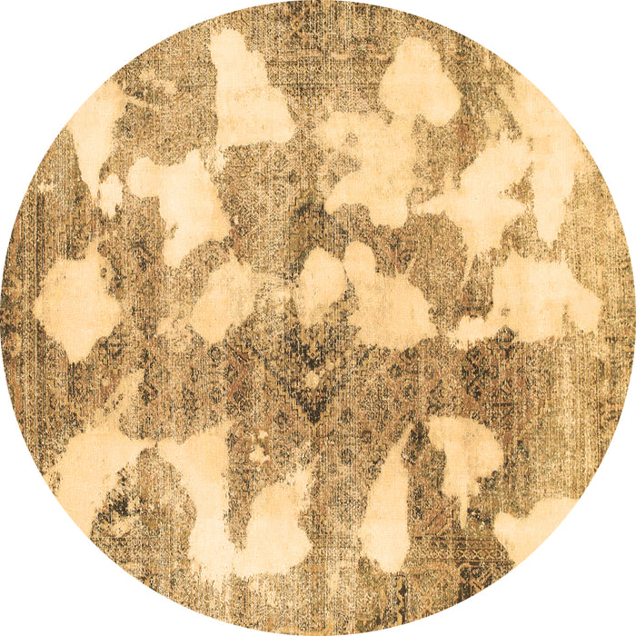 Round Abstract Brown Modern Rug, abs970brn