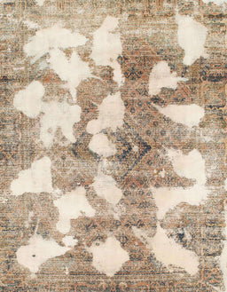 Abstract Dark Almond Brown Modern Rug, abs970
