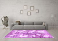 Machine Washable Abstract Purple Modern Rug, wshabs970pur