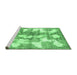 Sideview of Machine Washable Abstract Emerald Green Modern Area Rugs, wshabs970emgrn