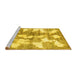 Sideview of Machine Washable Abstract Yellow Modern Rug, wshabs970yw